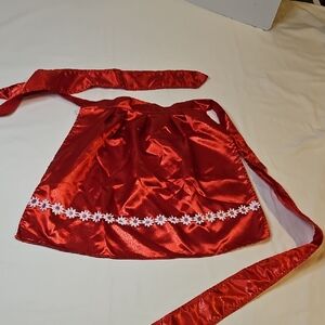 Red Apron With Daisy Detail Costume Cottagecore Cosplay
